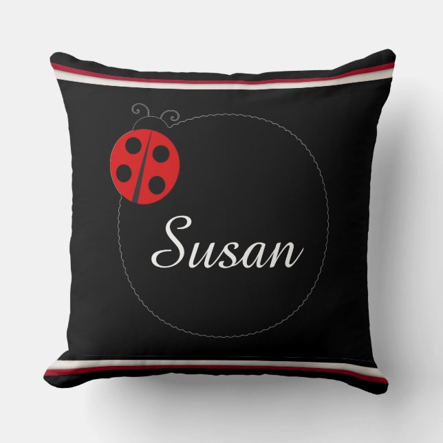 Customisable Ladybug Monogram 20 x 20 Cushion (Front)