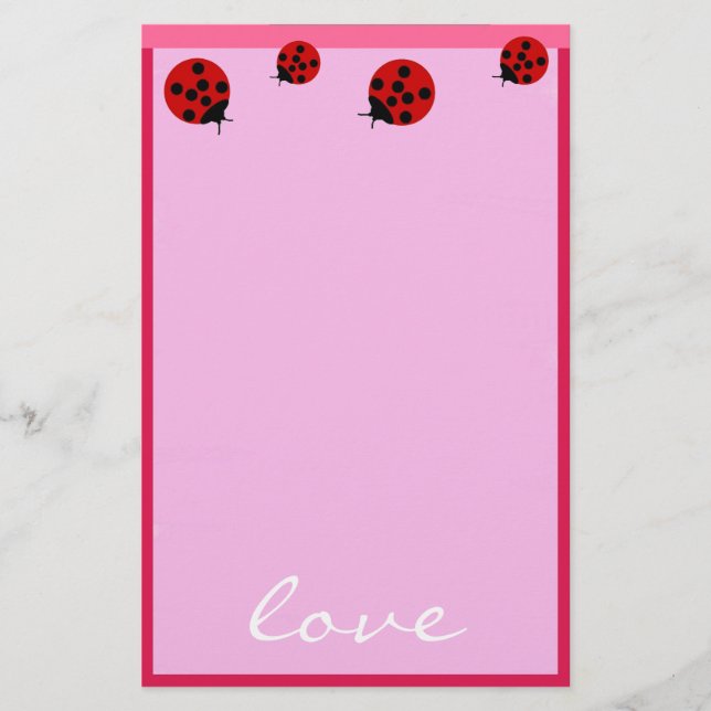Customisable Ladybug Stationery (Front)