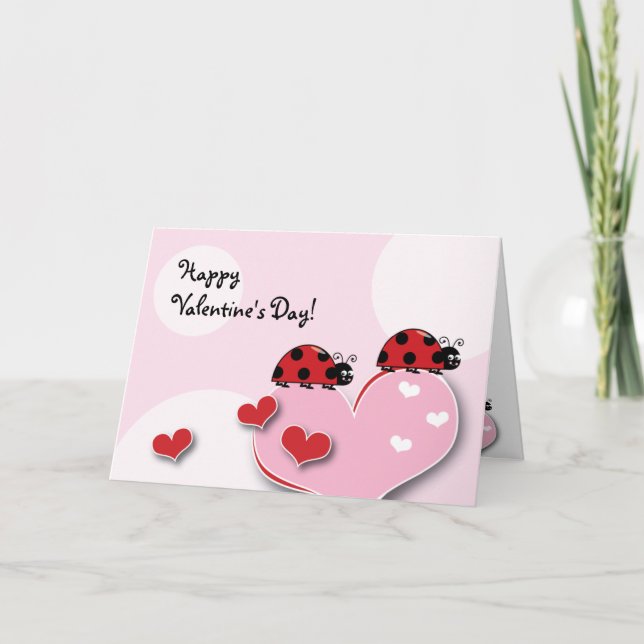 Customisable Ladybug Valentine Holiday Card (Front)
