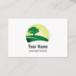 Customisable landscaper lawn care business card