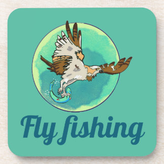 Customisable Laptop sleeve w Osprey catching fish Coaster
