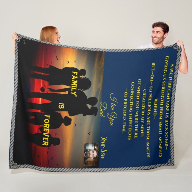 Customisable Large Throw Family Gift ideal Fleece Blanket (In Situ)