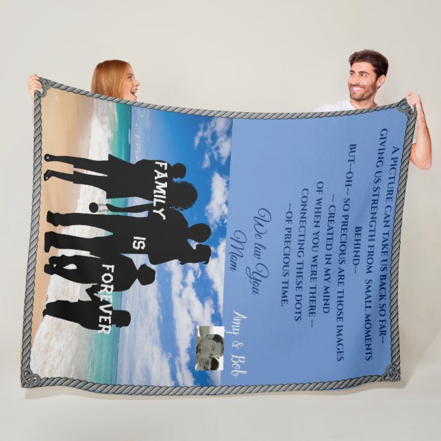 Customisable LargeThrow - Loved Ones Gift Ideas Fleece Blanket (In Situ)