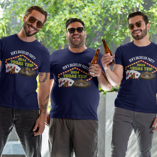 Customisable Las Vegas Trip Casino Bachelor Party T-Shirt (Creator Uploaded)