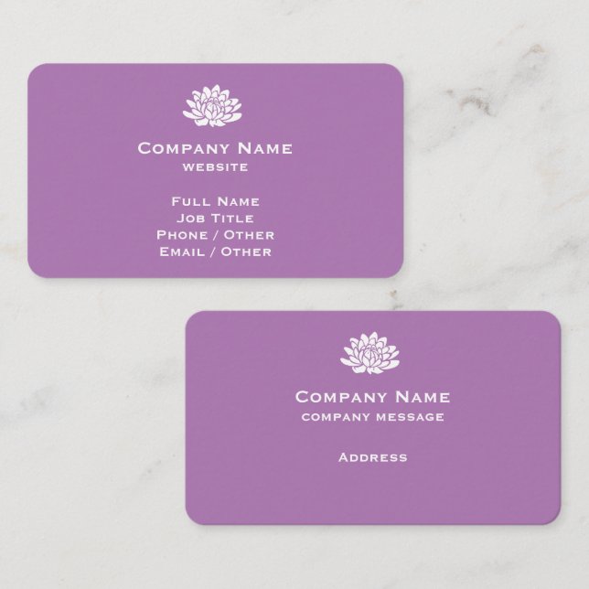 Customisable Lavender Business Card (Front/Back)