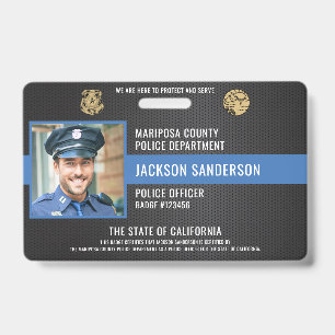 Customisable Law Enforcement Police Employee ID Badge