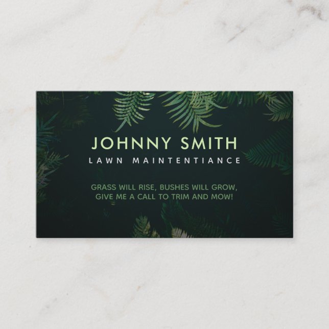 Customisable Lawn Care Slogans Business Cards (Front)