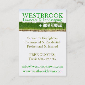Customisable Lawncare & Landscaping Business Card
