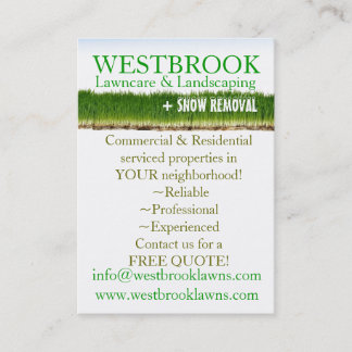 Customisable Lawncare & Landscaping Business Card