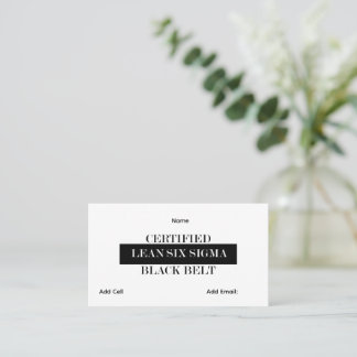 Customisable Lean Six Sigma Black Belt Business Card