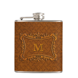 Customisable Leather Monogram Hip Flask