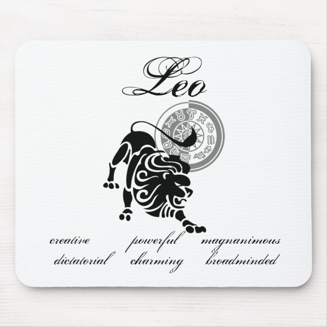 Customisable Leo Lion traits Greek-style Zodiac Mouse Pad (Front)