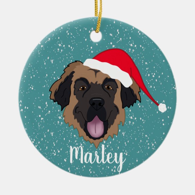 Customisable Leonberger  Ceramic Ornament (Front)