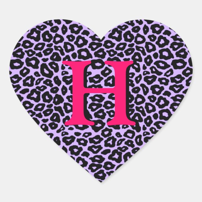 Customisable Leopard Heart Sticker (Front)