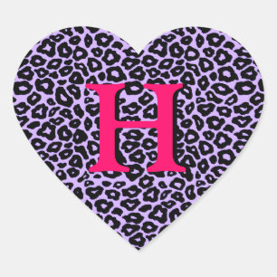 Customisable Leopard Heart Sticker