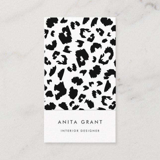 Customisable leopard print business card (Front)