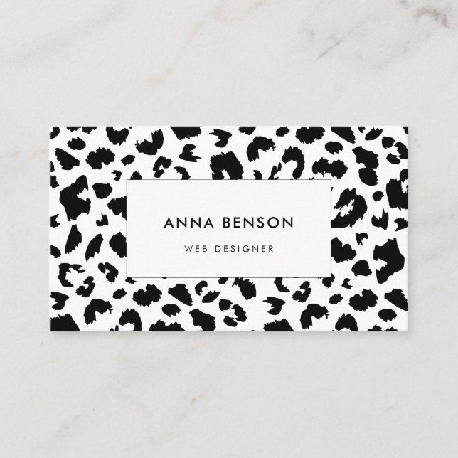 Customisable leopard print business card (Front)