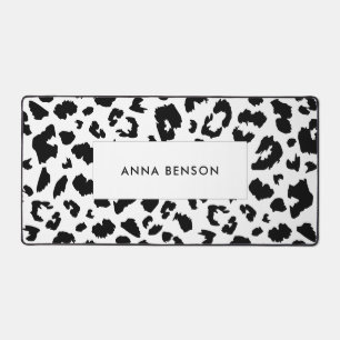 Customisable leopard print desk mat