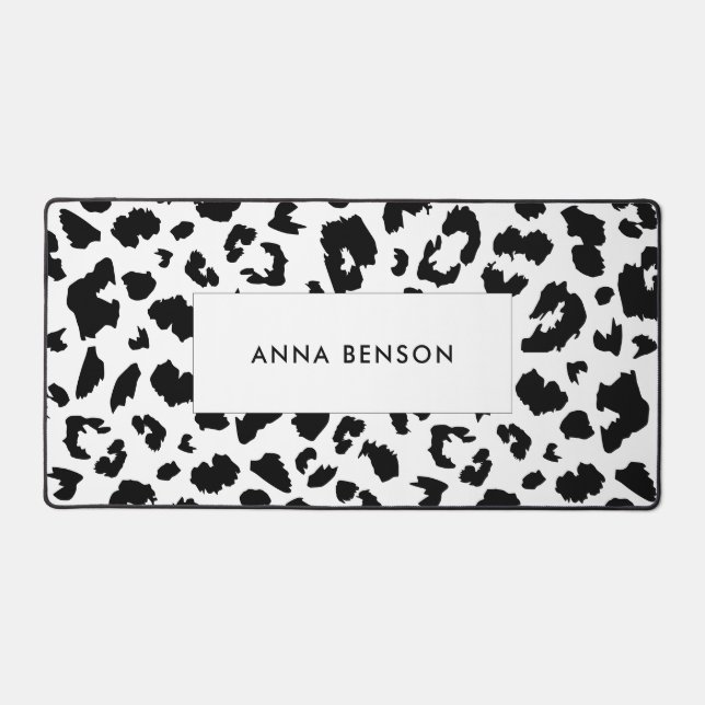 Customisable leopard print desk mat (Front)