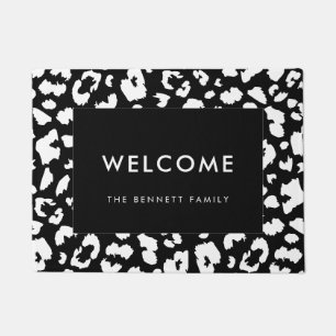 Customisable leopard print doormat
