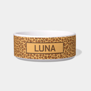 Customisable Leopard Print Pet Bowl
