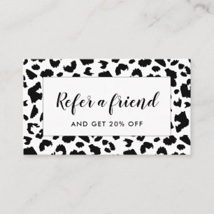 Customisable leopard print referral card