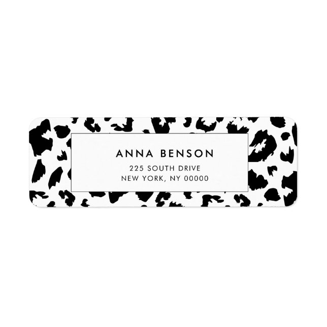 Customisable leopard print return address label (Front)