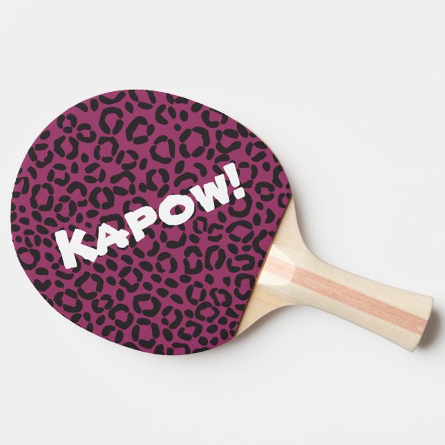 Customisable Leopard Print Table Tennis Bat Ping Pong Paddle (Side)