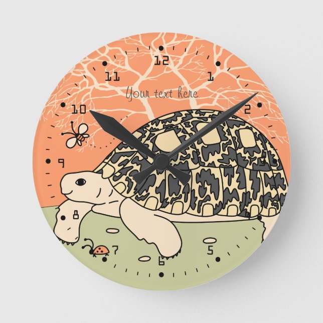 Customisable Leopard Tortoise Clock (Front)