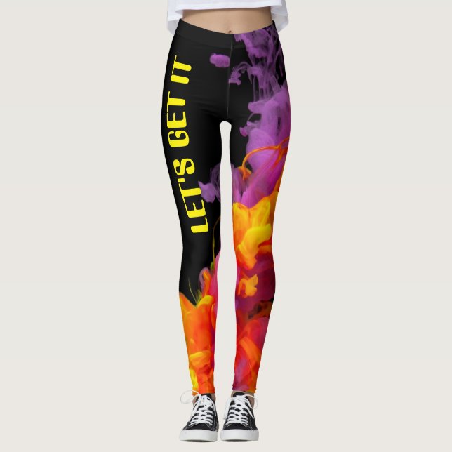 Customisable Let's Get It Workout Leggings (Front)