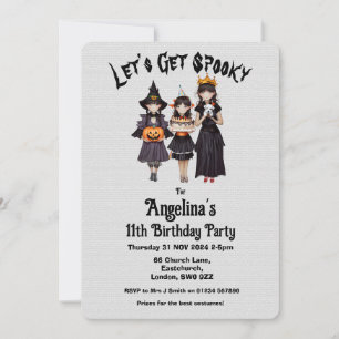 Customisable Let's Get Spooky Children's Birthday Invitation