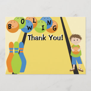 Customisable Let's Go Bowling Thank You Card