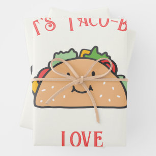 Customisable Let's Taco-bout Love Wrapping Paper Sheet