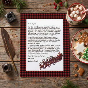 Customisable Letter From Santa Red & Black Plaid