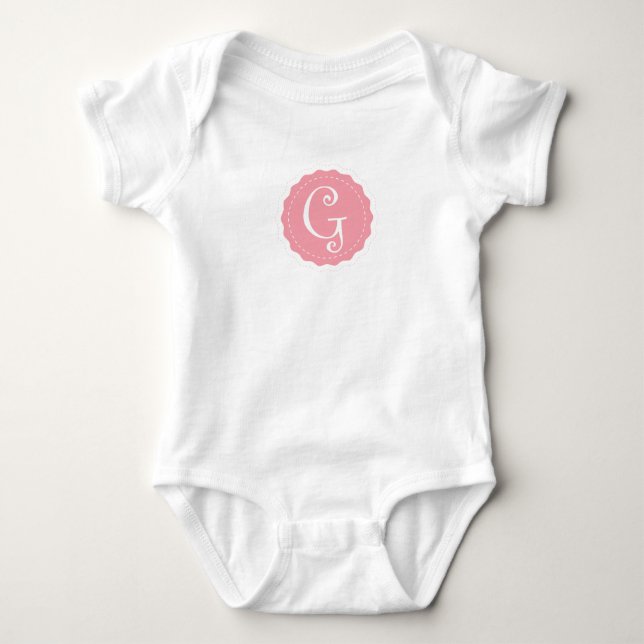 Customisable Letter "G" Baby Bodysuit (Front)