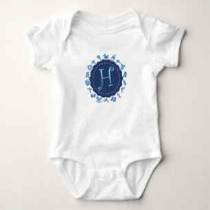 Customisable Letter "H" Baby Bodysuit