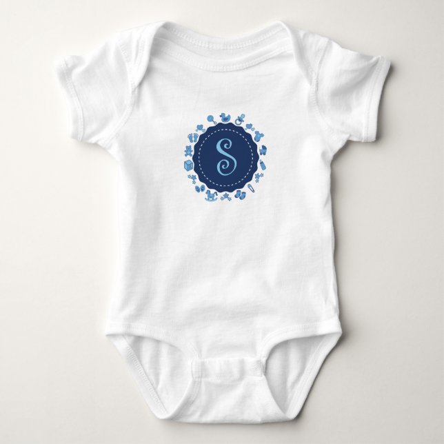 Customisable Letter "S" Baby Bodysuit (Front)