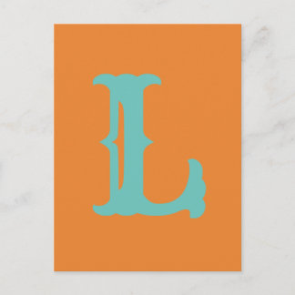 Customisable letters and colours!  L Postcard