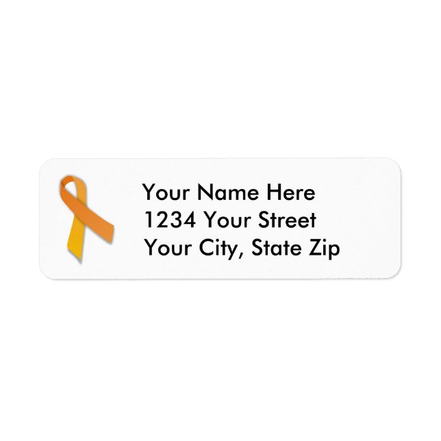 Customisable Leukaemia Ribbon Address Label Return Address Label (Front)