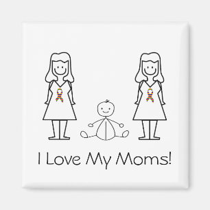 Customisable LGBT 2 Moms & Baby Magnet