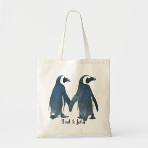 Customisable LGBTQ Gay Penguins in Love Tote Bag