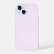 Customisable Light Purple Monogram & Name Phone Ca