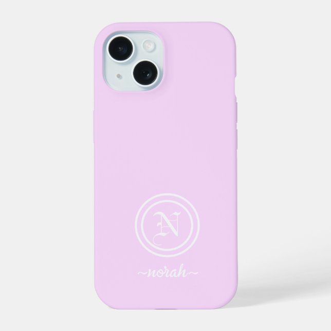 Customisable Light Purple Monogram Phone Case (Back)