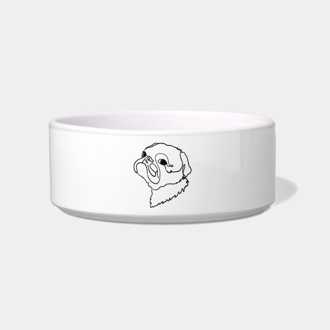 Customisable Line art Pug Bowl (Front)