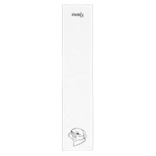 Customisable Line art Pug Short Table Runner