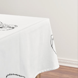 Customisable Line art Pug Tablecloth