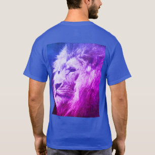 Customisable Lion Face Modern Mens Deep Royal Blue T-Shirt
