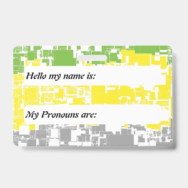 Customisable Lithromantic Geometric Pride Flag ID Badge (Front)