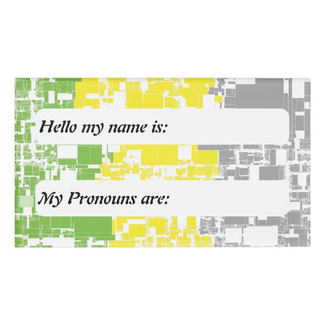 Customisable Lithromantic Geometric Pride Flag Name Tag (Front)