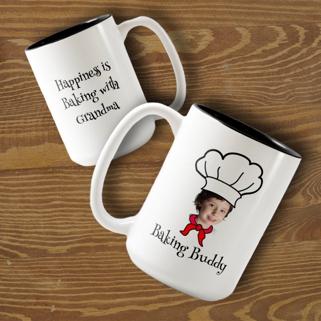 Customisable Little Baker or Little Chef Photo Two-Tone Coffee Mug (Creator Uploaded)